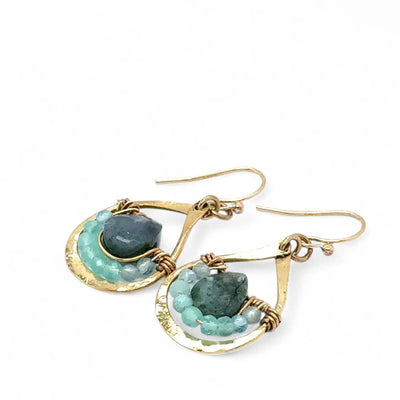 Earrings - Seaweed Moss Agate