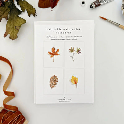 Paintable Notecards - Fall Leaves