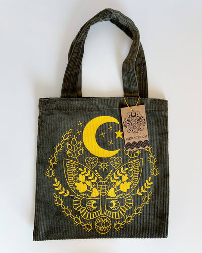 Corduroy Tote Bag - Lunar Moth