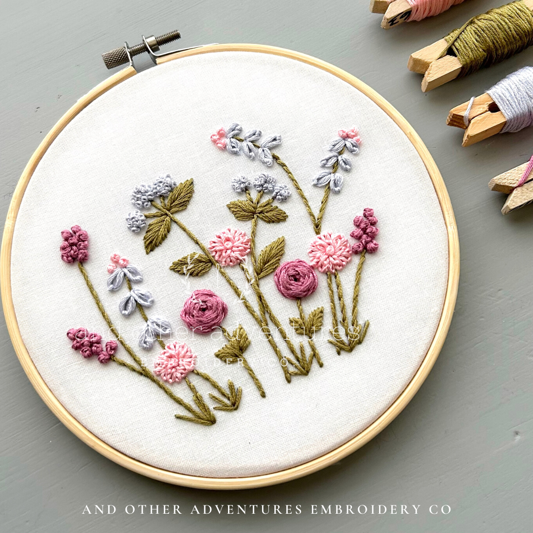 Embroidery Kit  - Jardín in Mauve