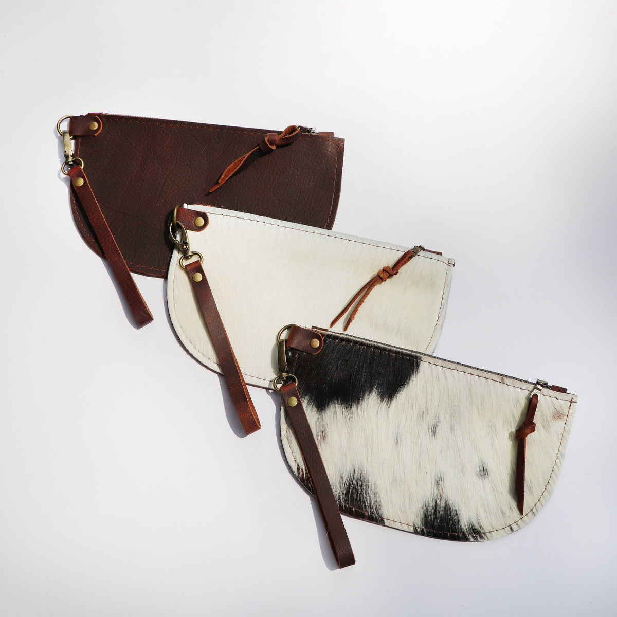 Cowhide Wristlet - Half Moon