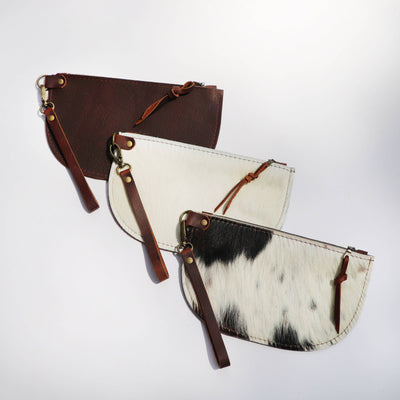 Cowhide Wristlet - Half Moon