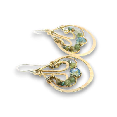 Earrings - Green Kyanite Pear