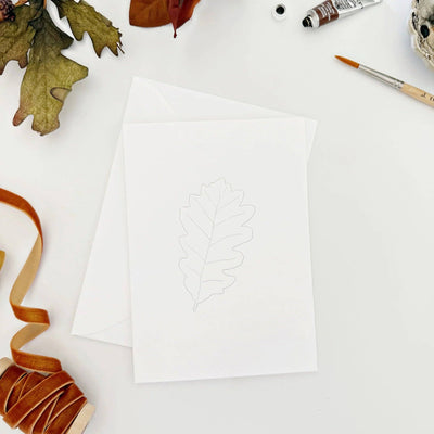 Paintable Notecards - Fall Leaves