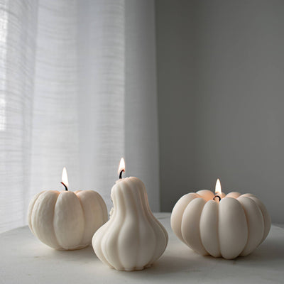 Pumpkin Shaped Soy Candle, Fall Squash Candle Decor: Large Pumpkin