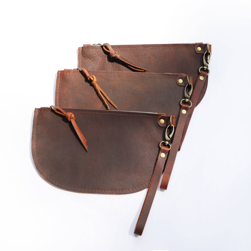 Cowhide Wristlet - Half Moon
