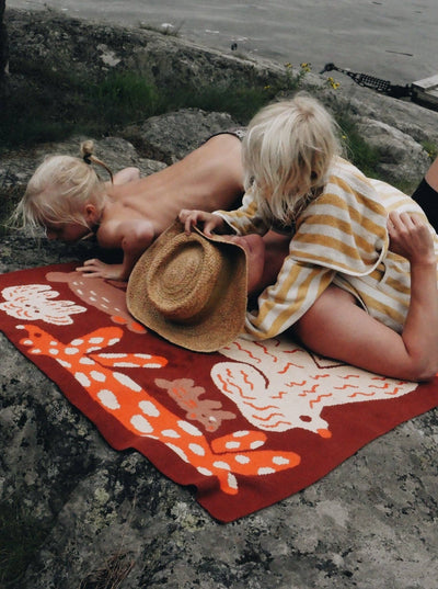 Bow Wow - Knit Baby & Kid's Blanket - Cotton - Made in US: Red Clay in Organic Cotton