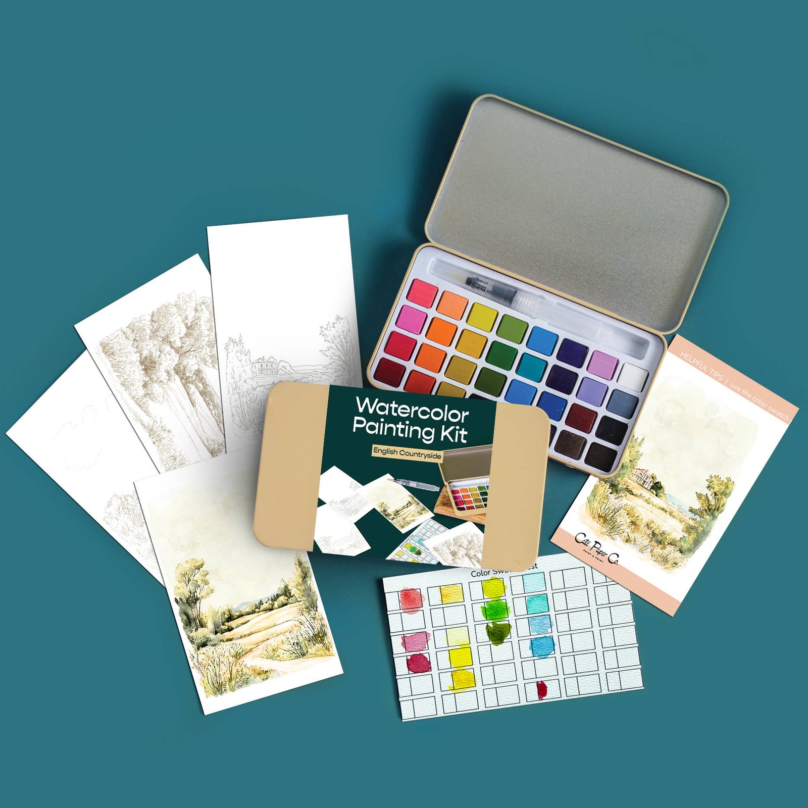 Watercolor Painting Kit - English Countryside