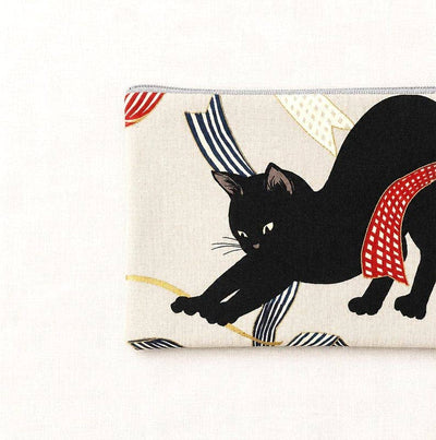 Black Cat Pouch, Make Up Bag, Pencil Case, Pouch, Coin Purse, Cat Pouch, Zipper Bag, Zipper pouch, Fabric Pouch, Cosmetic Bag