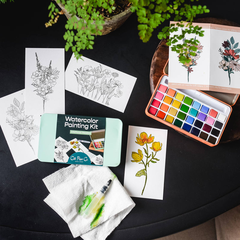Watercolor Painting Kit - Wildflower Meadow