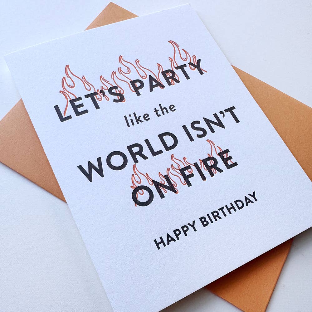 Card - World on Fire Birthday