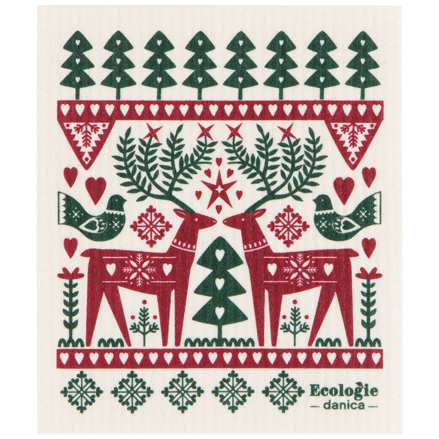 Swedish Dishcloth - Folk Forest Christmas