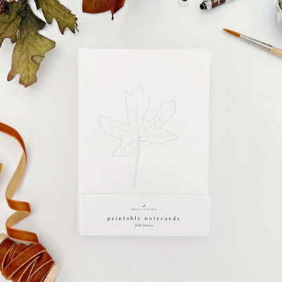 Paintable Notecards - Fall Leaves
