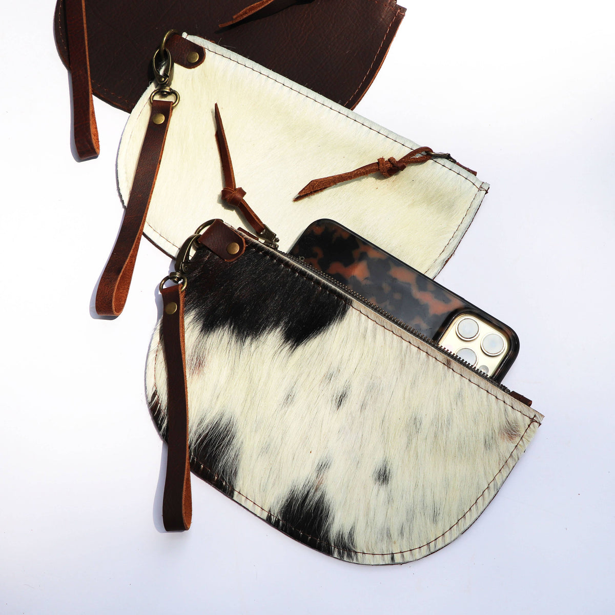 Cowhide Wristlet - Half Moon