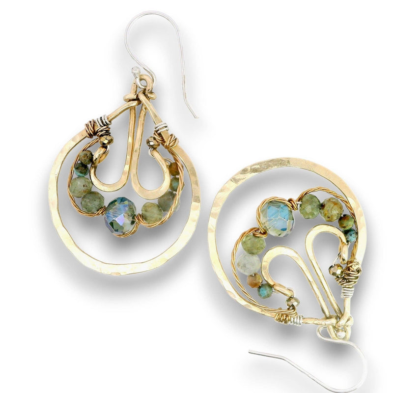 Earrings - Green Kyanite Pear