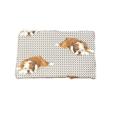 Spotted Cotton Bulldog Cosmetic Pouch for Dog Lover