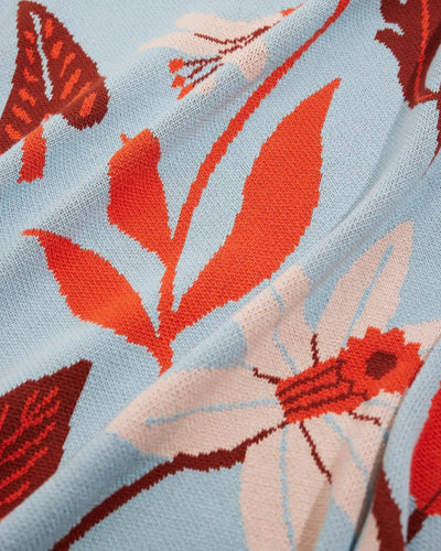 Petals - Knit Throw Blanket - Cotton - Made in USA: Evening Shade in Organic Cotton