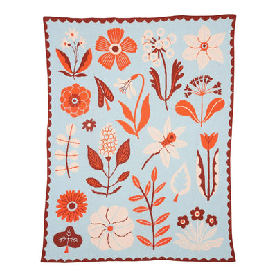Petals - Knit Throw Blanket - Cotton - Made in USA: Evening Shade in Organic Cotton