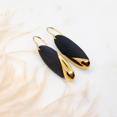 Earrings - Gold Dipped Long Oval