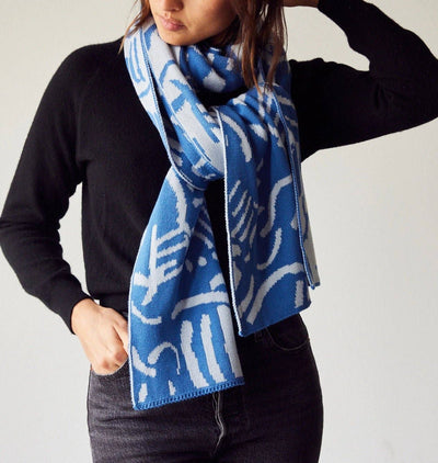 Fold - Knit Scarf - Made in USA: Red Lip in Organic Cotton