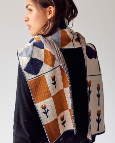 Toni Darling Frank - Knit Scarf - Cotton - Made in USA: Blue Clementine in Egyptian Cotton