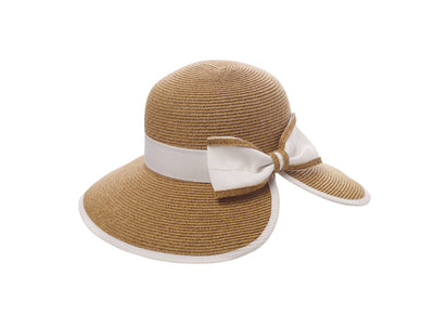 Split Back Sunhat: Natural/Navy