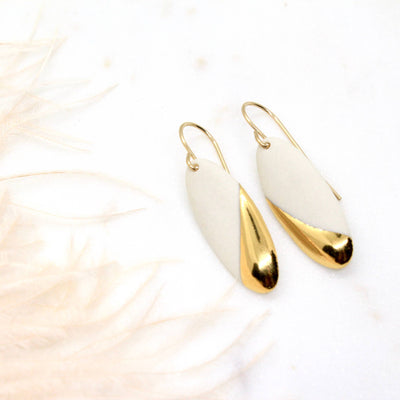 Earrings - Gold Dipped Long Oval