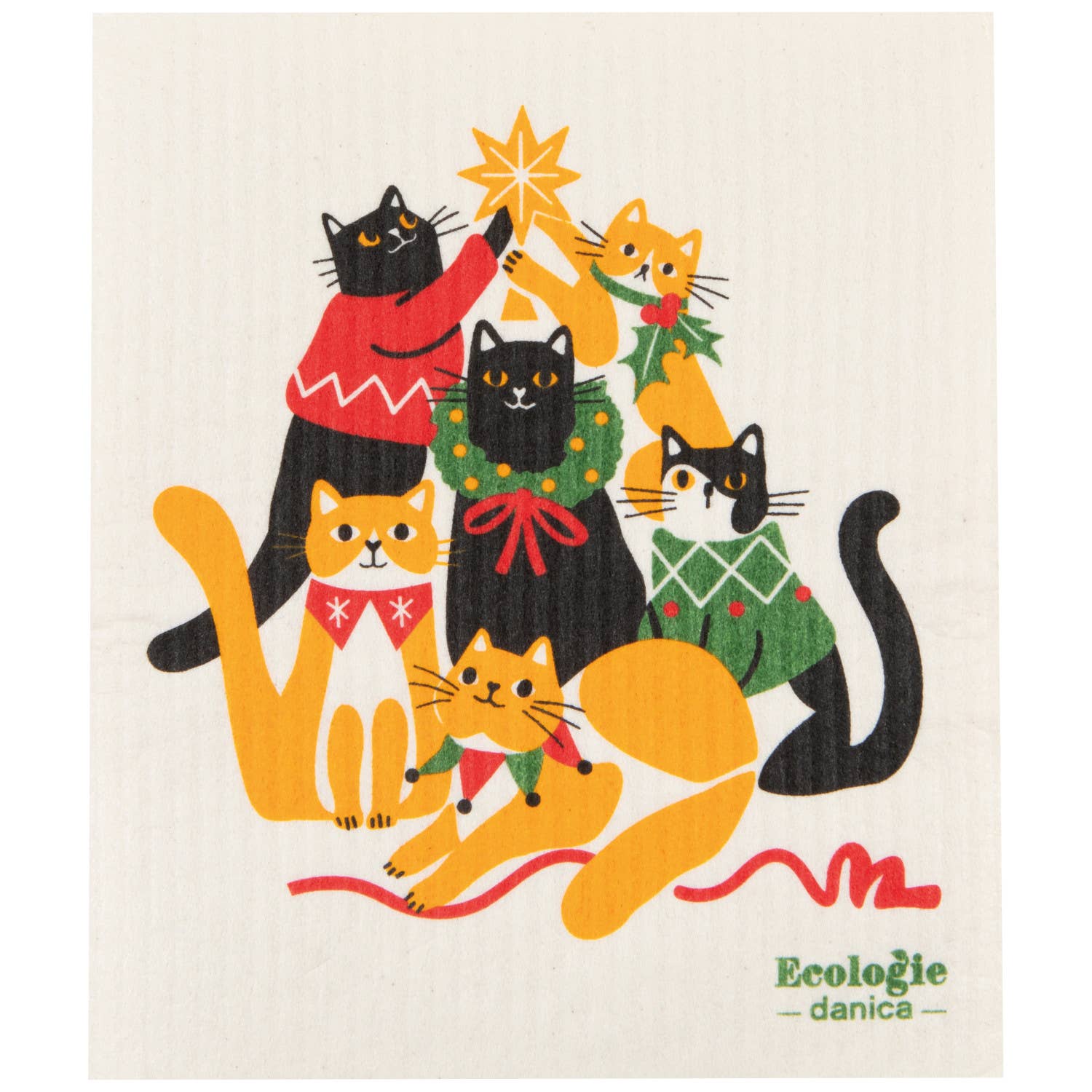 Swedish Dishcloth - Kitty Carol Chritmas