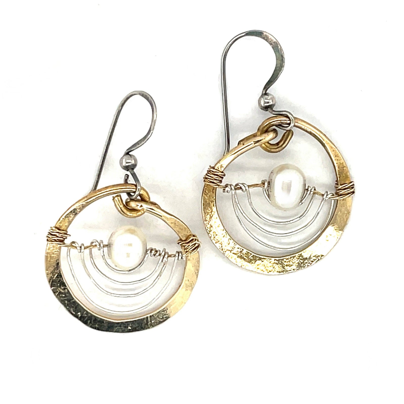 Earrings - Hoops - Droplet Pearl
