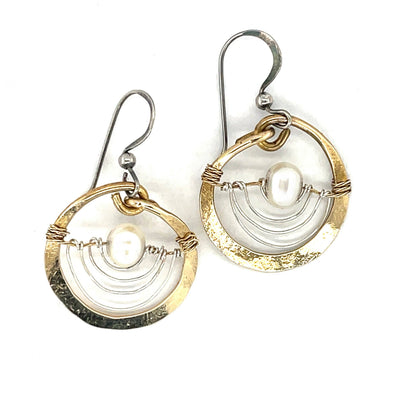 Earrings - Hoops - Droplet Pearl