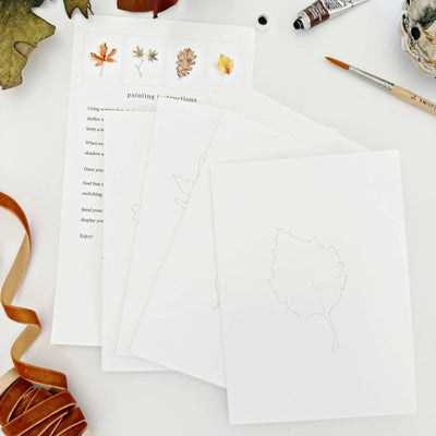 Paintable Notecards - Fall Leaves