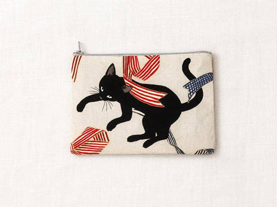 Black Cat Pouch, Make Up Bag, Pencil Case, Pouch, Coin Purse, Cat Pouch, Zipper Bag, Zipper pouch, Fabric Pouch, Cosmetic Bag