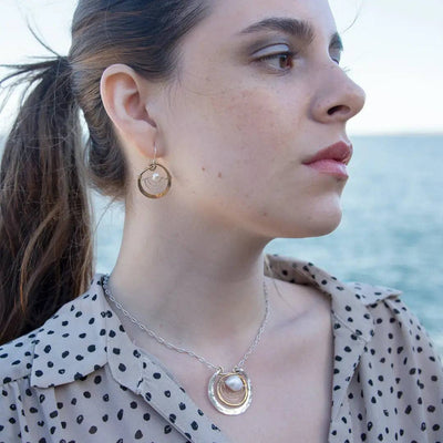 Earrings - Hoops - Droplet Pearl