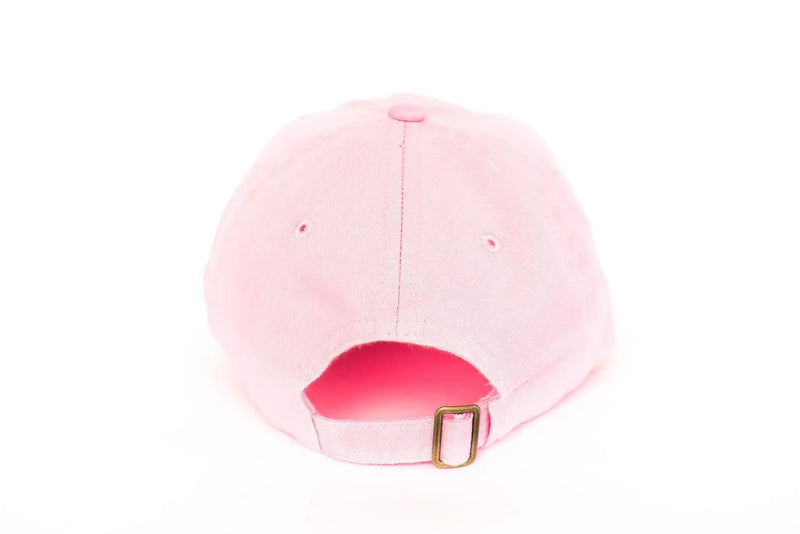 A light purple dad hat baseball cap with 'BIG SIS' embroidered in white on the front, shown against a plain white background.