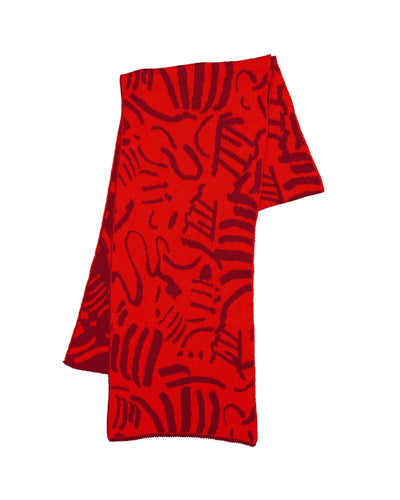 Fold - Knit Scarf - Made in USA: Red Lip in Organic Cotton