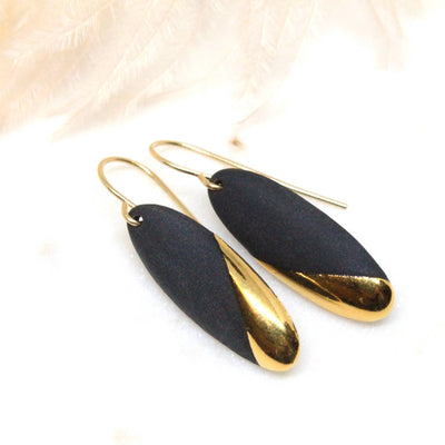 Earrings - Gold Dipped Long Oval