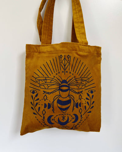 Corduroy Tote Bag - Bee