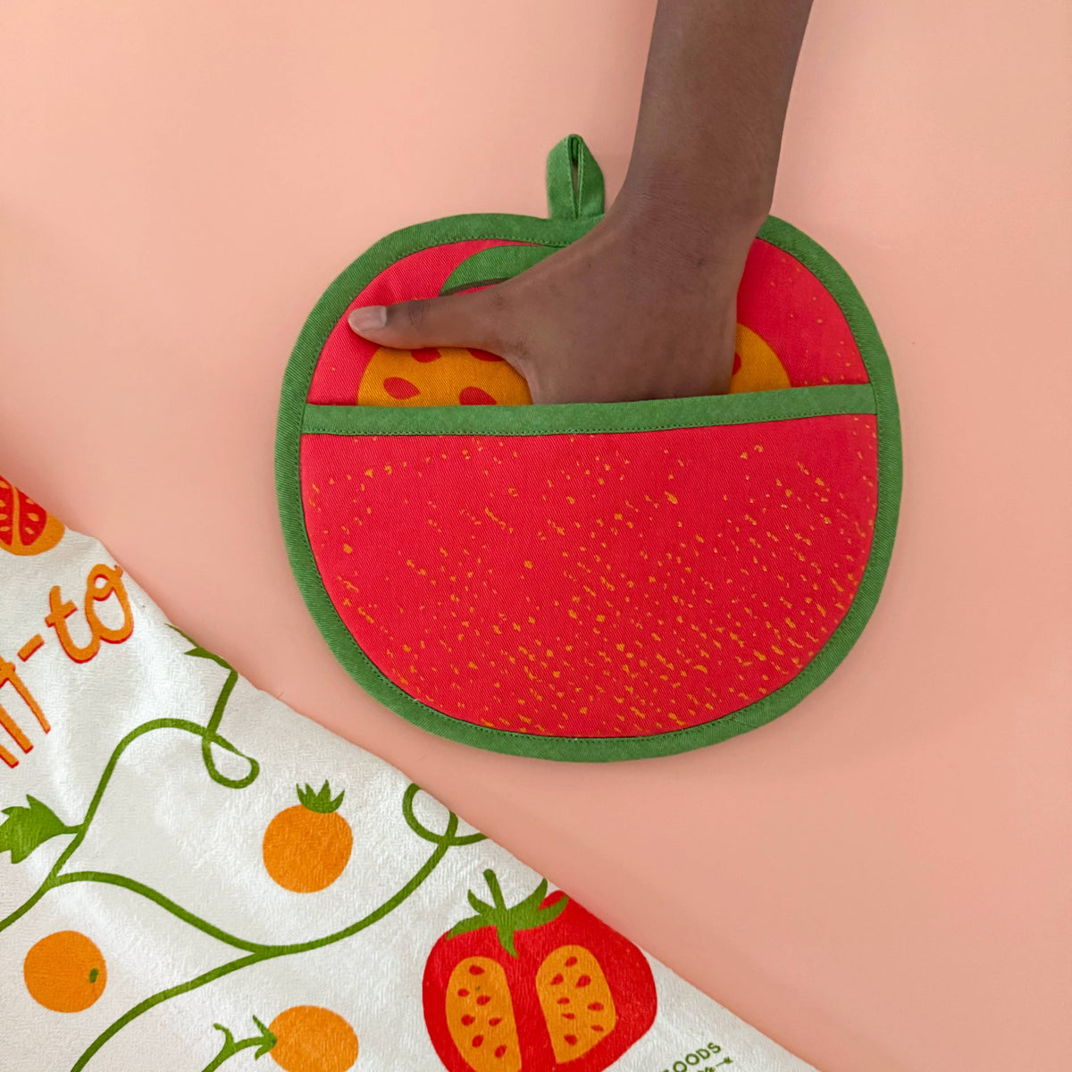 Pot Holder w/ Pocket - Tomato