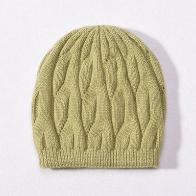 Wool Cable Knit Hat / Fingerless Gloves *Sold separately: Hat / Khaki