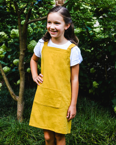 Cross Back Apron - Dusty Rose Pink