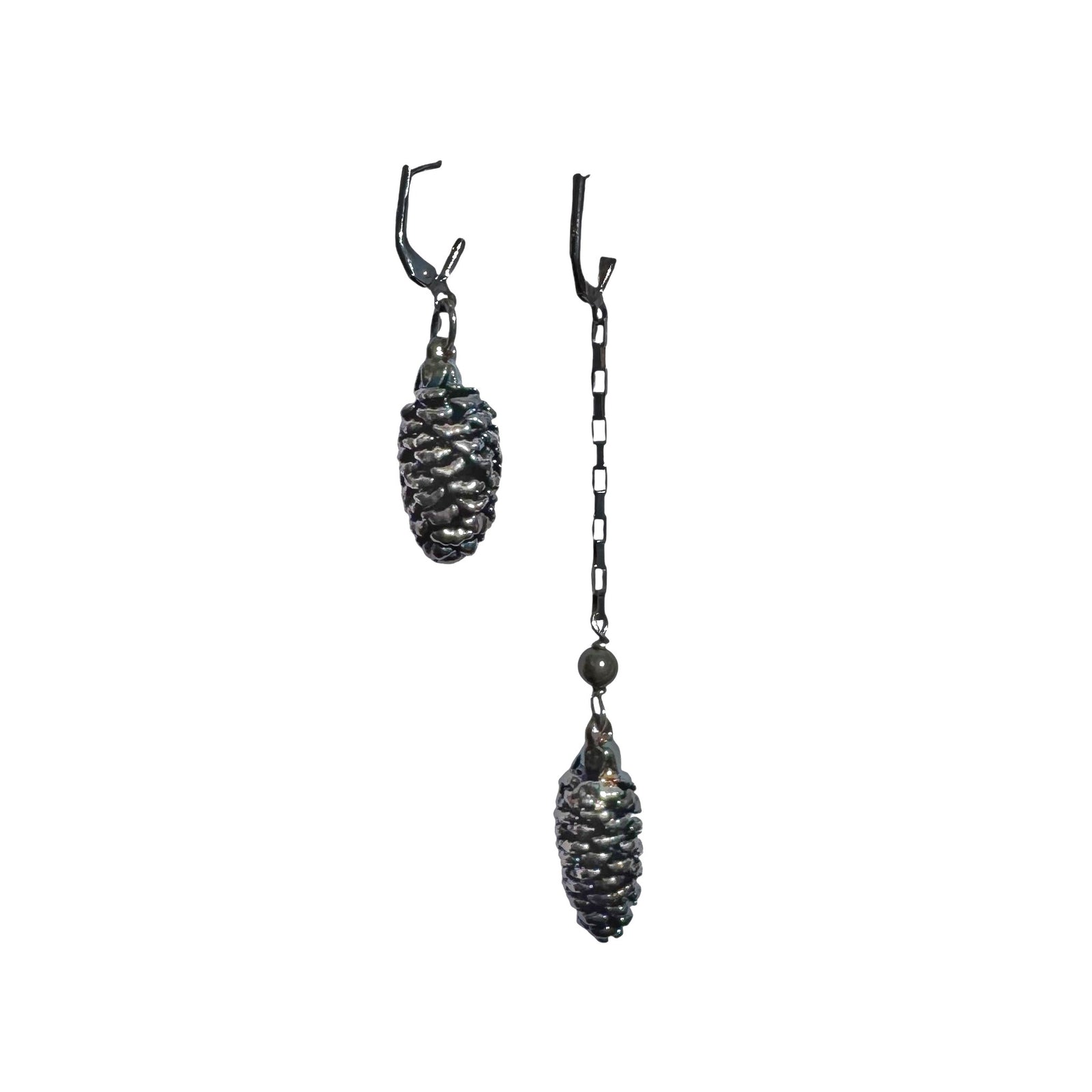 Earrings - Asymmetric Pinecone