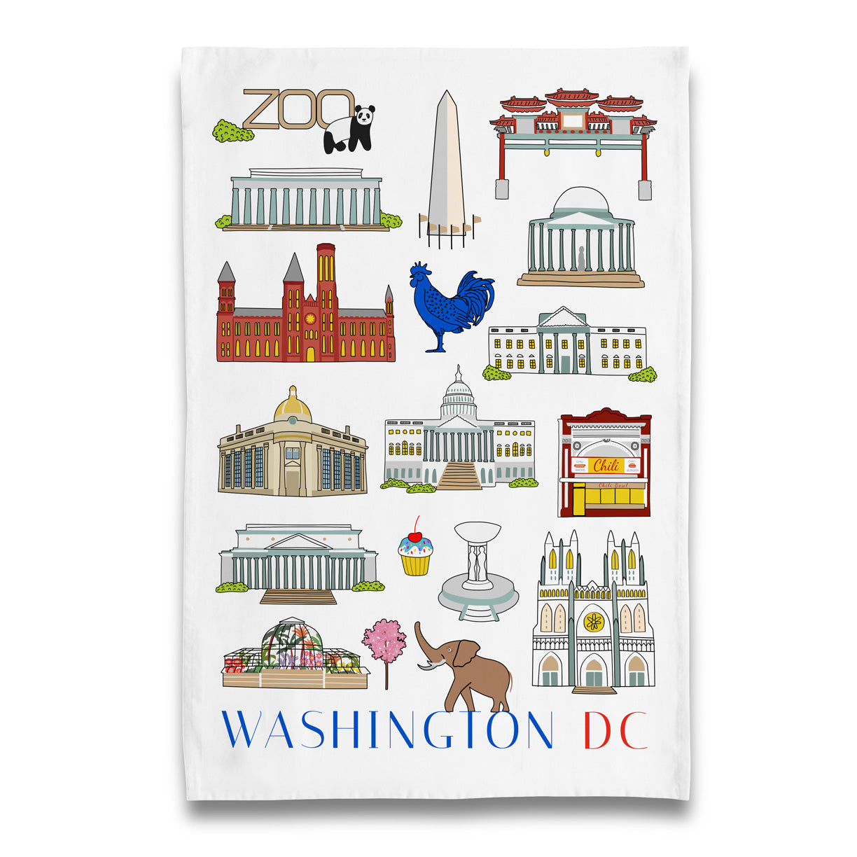 Folding map of Washington DC with various landmarks and attractions.