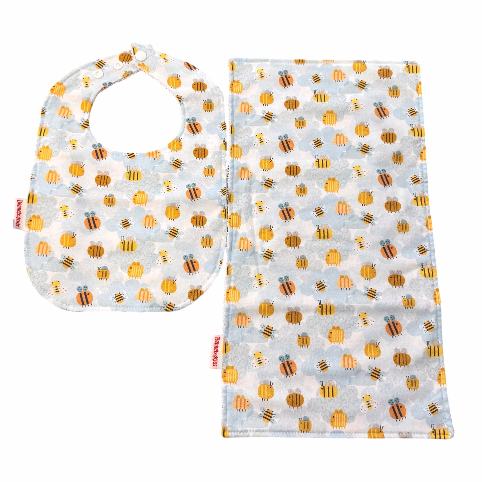Bib & Burp Cloth Set - Bees