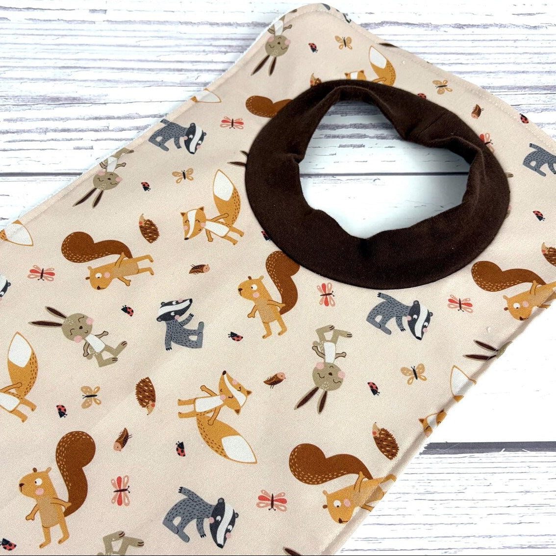 Pullover Bib - Beige Woodland