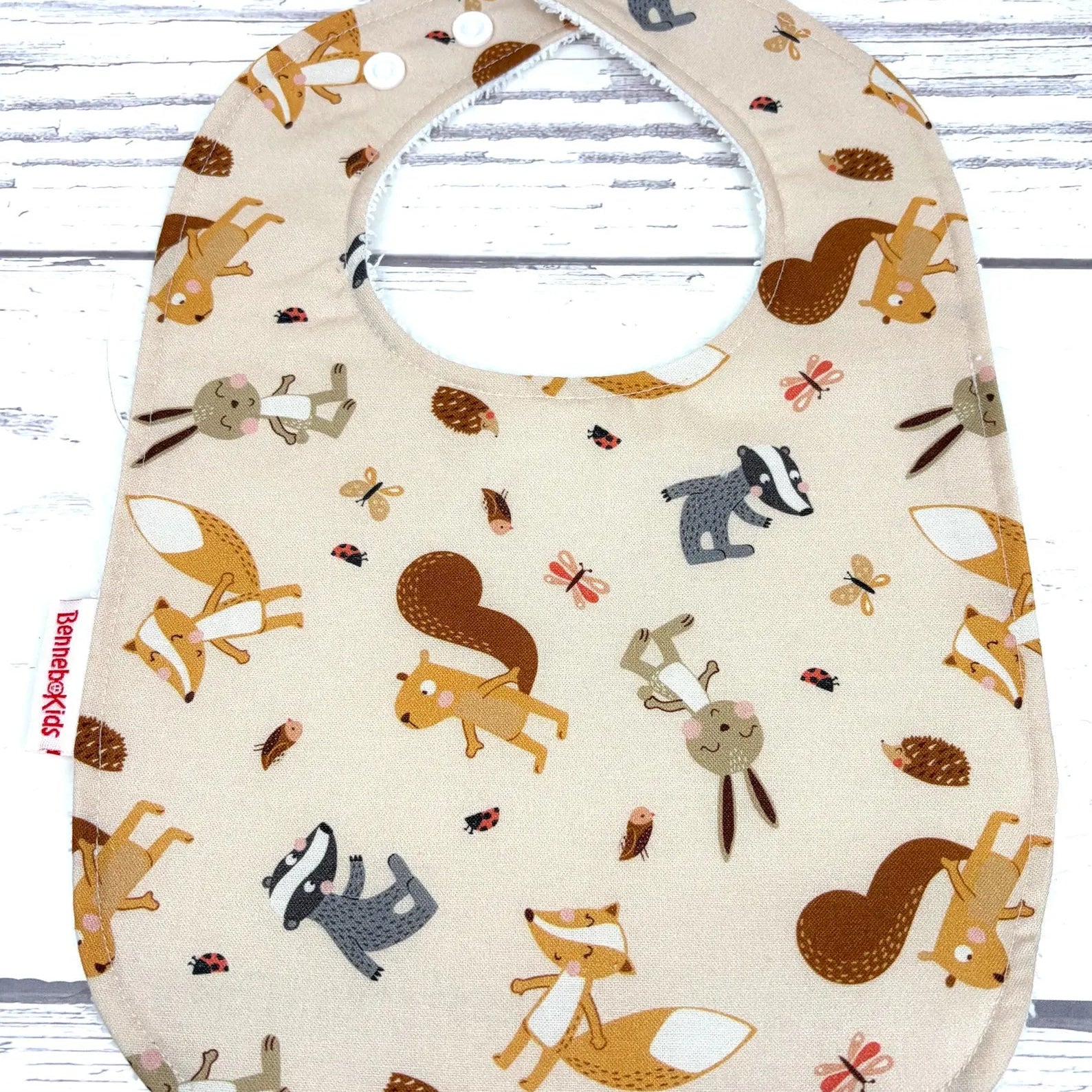 Baby Bib - Beige Woodland