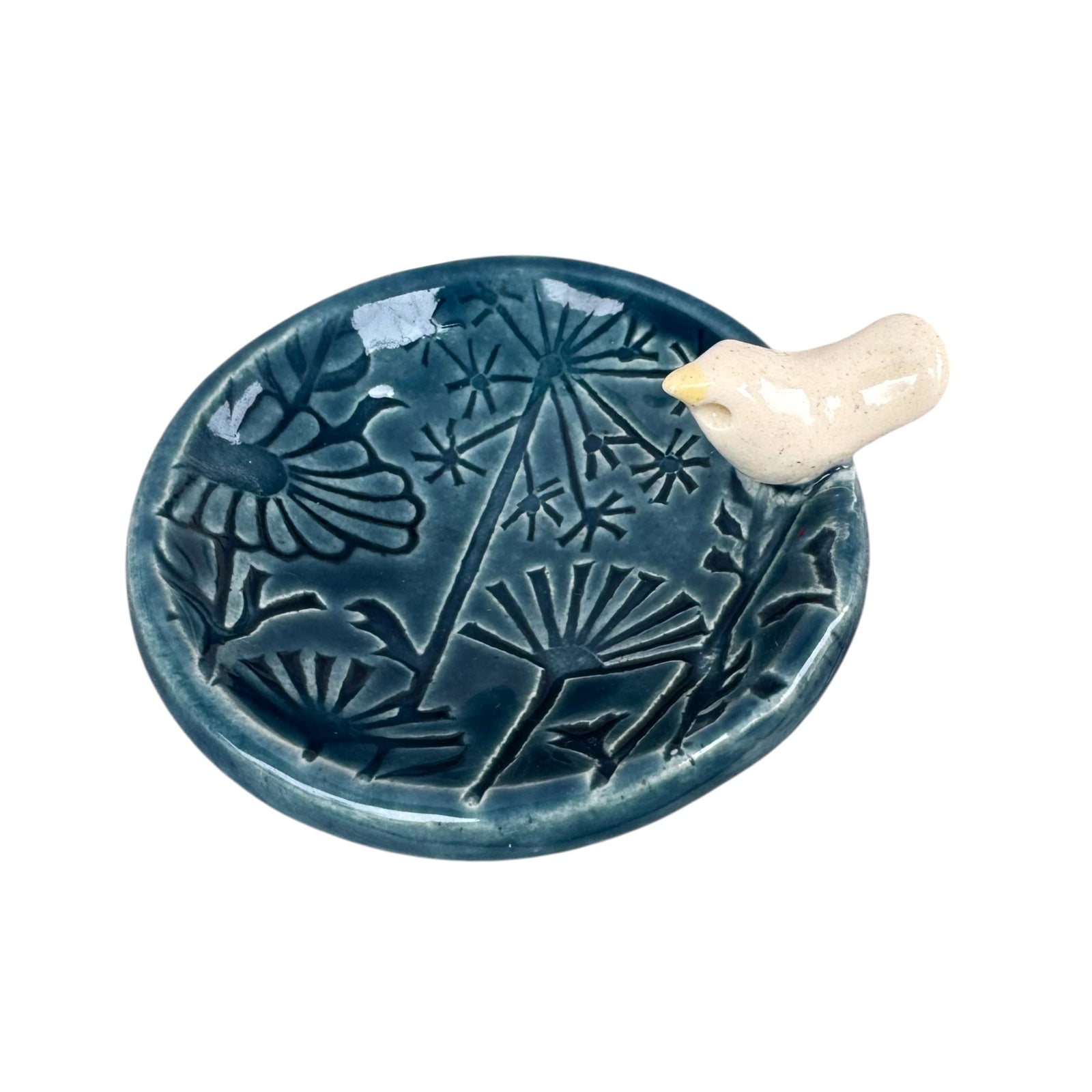 Ring Dish & Jewelry Tray - Bird - Round - Botanical