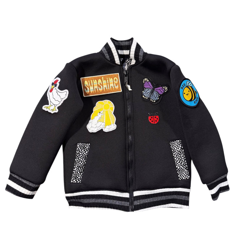 Kids Neoprene Bomber - Black