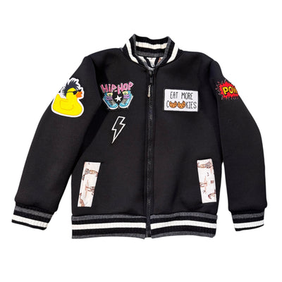 Kids Neoprene Bomber - Black