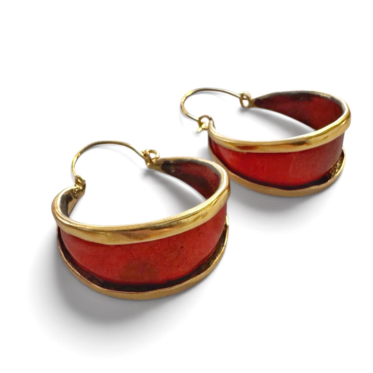 Red Hoop Earrings 