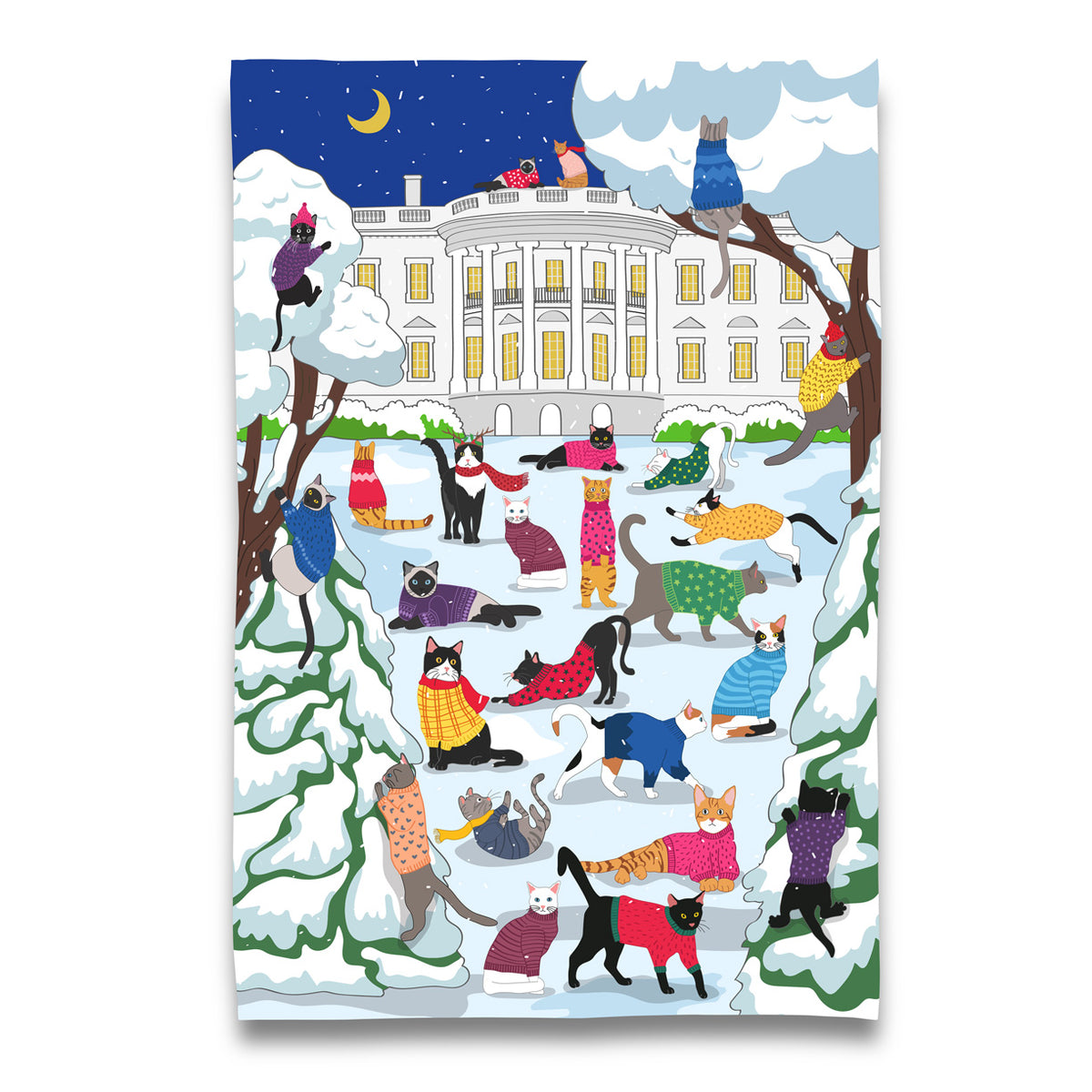 Kitchen Towel - Cats At the White House